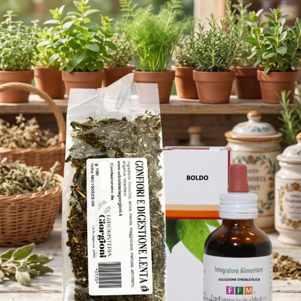 Kit Gonfiori E Digestone Lenta - Tisana + Boldo Soluzione Idralcolica