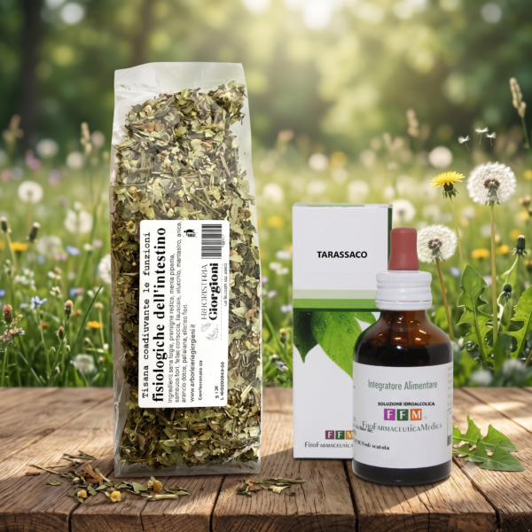 Kit Sgonfiante Intestino - Tisana + Tarassaco Soluzione Idralcolica