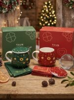 Tazza Tisaniera di Natale con Filtro, Coperchio e Tovaglioli