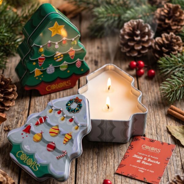 Candela Natalizia Albero di Natale in Cera di Soia – Colors Home Fragrance