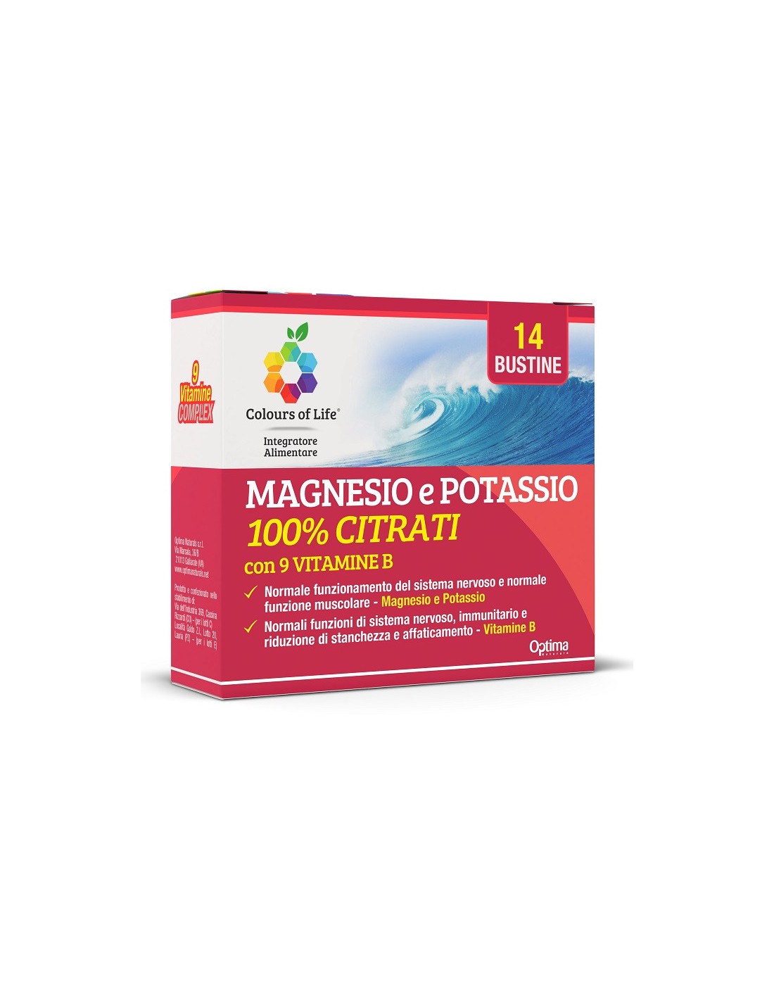 Magnesio e Potassio 100% Citrati con 9 Vitamine B naturale - Bustine